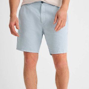 NWT Johnnie-O Light Gray Wilton Cotton/Linen Printed Shorts Size 38